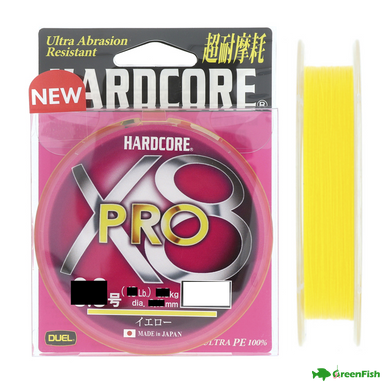 Шнур Duel Hardcore X8 Pro 150м #0.6 13lb Yellow NEW