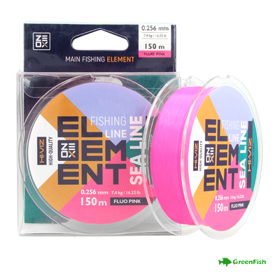 Леска Zeox Hi-Viz Element Sea 150м Fluo Pink 0.256мм