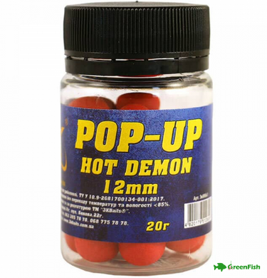 Бойл Pop-up 12мм Hot Demon, 3KBaits, 20г