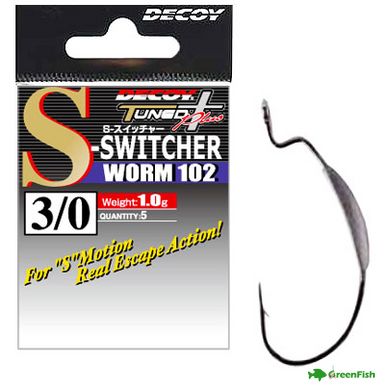 Крючок Decoy S-Switcher Worm 102 №2/0 0.5г(5шт)