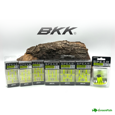 Крючок тройной BKK Spear-21 UVC Chartreuse №1/0(5шт)NEW