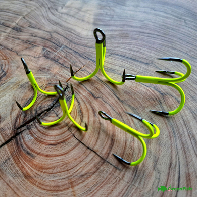 Крючок тройной BKK Spear-21 UVC Chartreuse №1/0(5шт)NEW