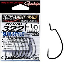 Крючок Gamakatsu Worm 322 Slim Style №2/0(7шт)