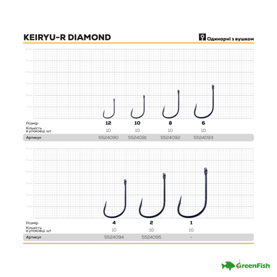 Гачок BKK Keiryu-R Diamond №10 (10шт)