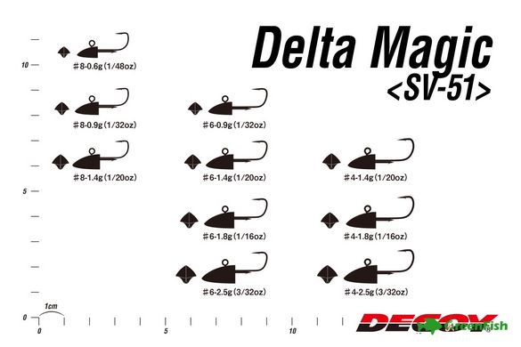 Джиг-голівка Decoy Delta Magic SV-51 1/16 1.8г №6(5шт)