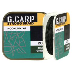 Поводочный материал GC G.Carp Strong Braid Hooklink X6 20м 15lb Dark Green NEW 2024