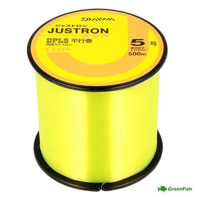 Леска Daiwa Justron DPLS 500м №2 0.235мм 8lb Yellow