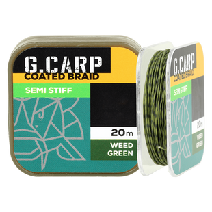 Поводочный материал в оплетке GC G.Carp Coated Braid Semi Stiff 20м 25lb Weed Green