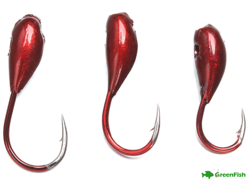 Мормишка карасьова, #10 розмір гачка Red