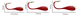 Мормишка карасьова, #11 розмір гачка Red