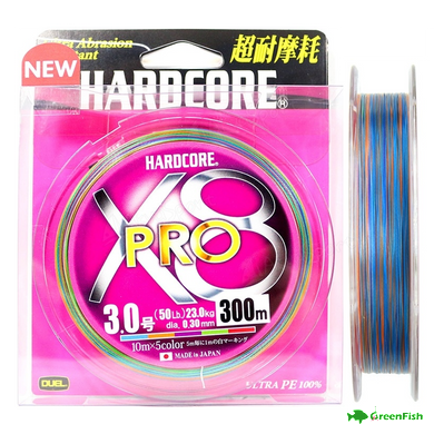 Шнур Duel Hardcore X8 Pro Big Game 300м #4 60lb Multicolor NEW