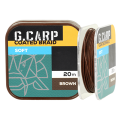 Поводочный материал в оплетке GC G.Carp Coated Braid Soft 20м 25lb Brown