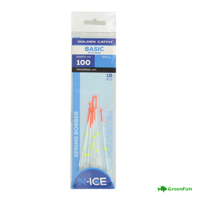 Кивок лавсановый GC N-Ice Spring Bobber Basic with Ring 100мм 0.4-1.0г (10шт)