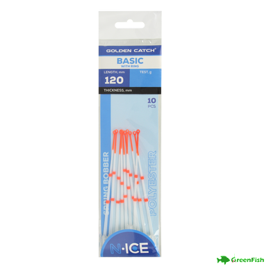 Кивок лавсановый GC N-Ice Spring Bobber Basic with Ring 120мм 0.4-1.0г (10шт)