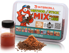 Пеллетс Interkrill Method/Stick Mix 100% Криль-Тигровый орех 400 г + 50ml Ликвид