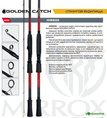 Удилище GC Mirrox 24 MRS-802M 2.44м 6-25г