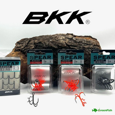 Гачок потрійний для стінгера BKK Treble Assist Spear-21 UVO Orange №1/0 (4шт)