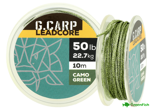 Лидкор GC G.Carp Leadcore 10м 50lb Caмo Green(без свинца)