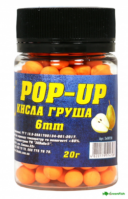 Бойл Pop-up 6мм Acid Pear (кисла груша), 3KBaits, 20г