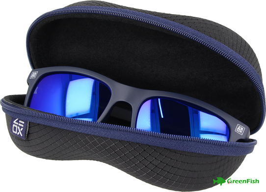 Очки Zeox polarized Element MBL Blue, салфетка, чехол, пластик, пластик, да, зелёный с зеркально-синим покрытием