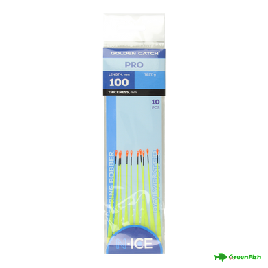 Кивок лавсановый GC N-Ice Spring Bobber Pro 100мм 0.8-1.0г Yellow (10шт)
