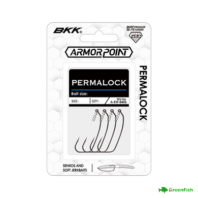 Крючок BKK Offset Armor Point Permalock №1/0(6шт)NEW
