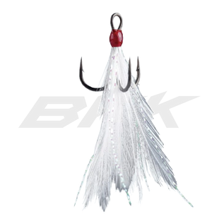 Гачок потрійний з оперенням BKK Treble Feathered Spear-21 SS №2 White (3шт)