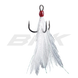 Крючок тройной BKK Feathered Spear-21 SS White №2(3шт)NEW