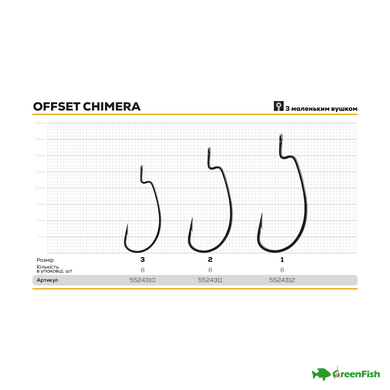 Крючок BKK Offset Chimera №1(8шт)NEW