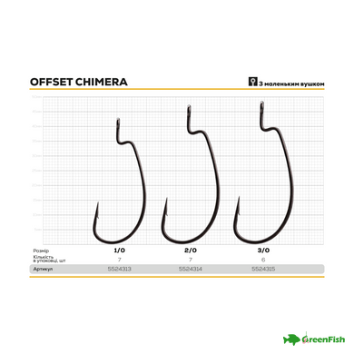 Крючок BKK Offset Chimera №1(8шт)NEW