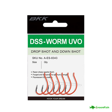 Крючок BKK DSS-Worm UVO Orange №1/0(5шт)NEW