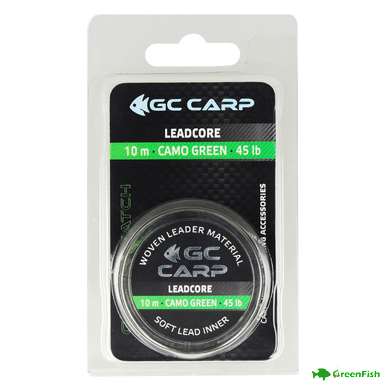 Лидкор GC G.Carp Leadcore 10м 50lb Caмo Green(со свинцом)