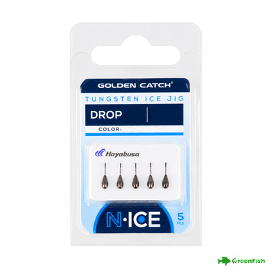 Мормышка вольфрамовая GC N-Ice Капля 2.5мм 0.25г Black Nickel (5шт)