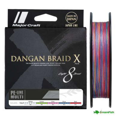 Шнур Major Craft Dangan Braid X8 200м #0.6 Multicolor