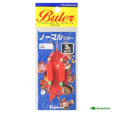 Блесна Fujiwara Normal Buler 3г Fluorescent Red(2шт)