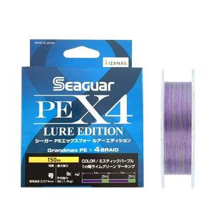 Шнур Seaguar PE X4 150м Lure Edition #0.2 3.5lb Purple