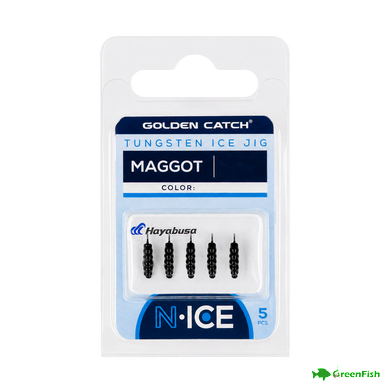 Мормышка вольфрамовая GC N-Ice Опарыш 3.0мм 0.52г Black (5шт)
