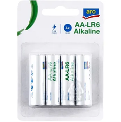 Батарейки Aro AA, 4 шт, ALKALINE 1.5V (пальчиковые)