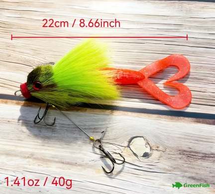 Бактейл мышь GreenFish 22см 40г Mouse Vibe Twist Pro 01